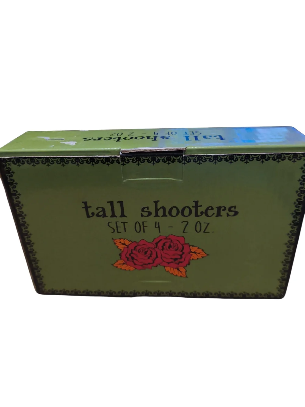 Sugar Skull Tall Shooter 2oz Glasses - Orange, Black, White (Set of 4)